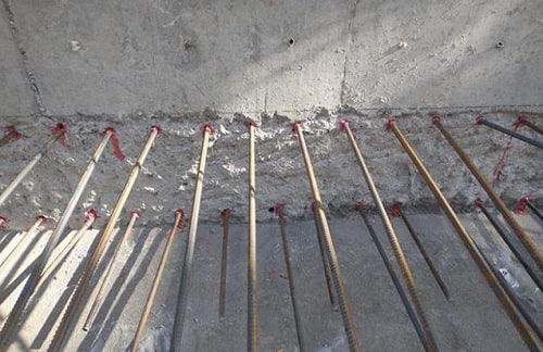 چسب کاشت میلگرد، بولت و آرماتور